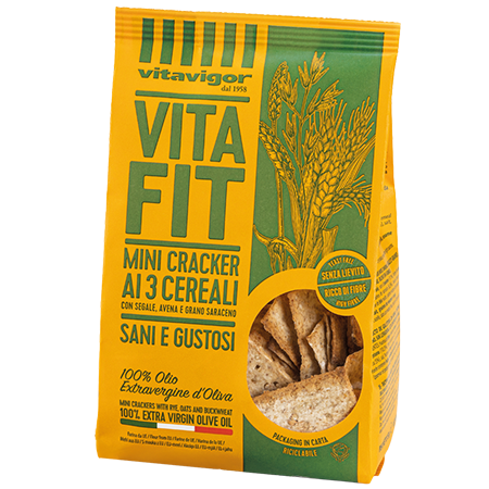 Vitafit Mini cracker ai 3 cereali: con segale, avena e grano saraceno